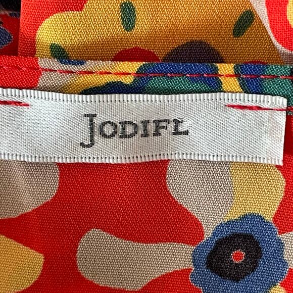 Jodifl Red Bold Floral Print Kimono LARGE Bright Colorful Summery Beach Resort - Picture 6 of 7